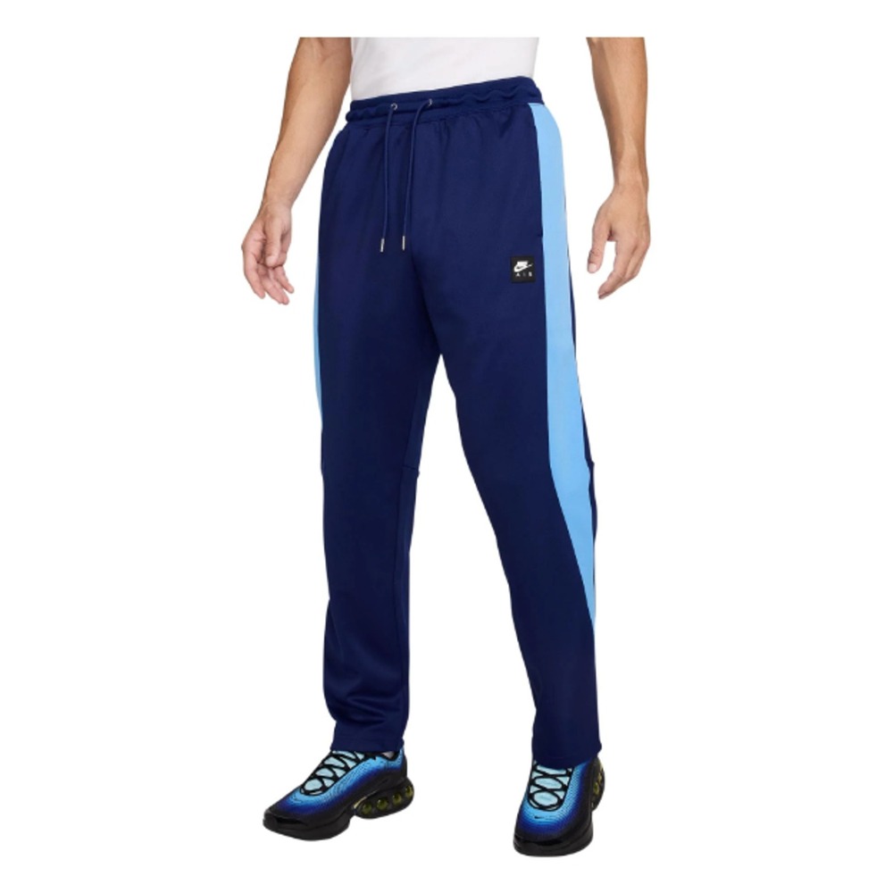 Nike Air Mens Poly-Knit Track Pants Navy Blue Light Blue Stripe DQ4218-410 M